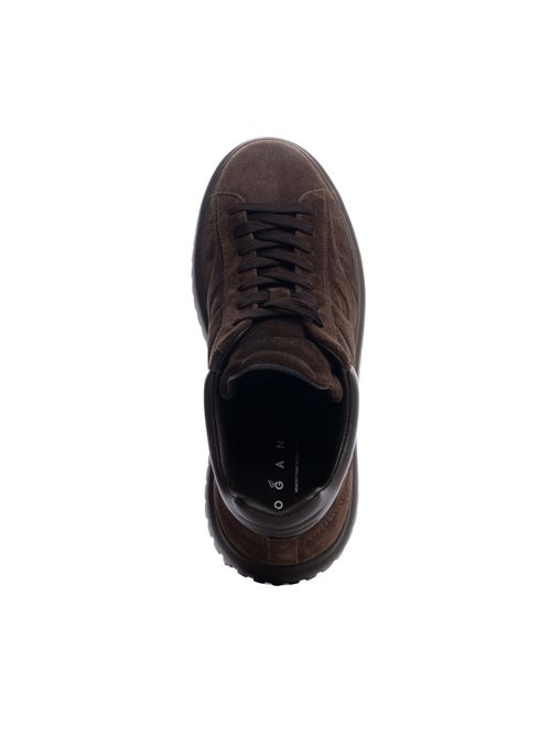 Sneakers H-Stripes in suede marrone HOGAN | HXM6450FC6T PJQ0UV2